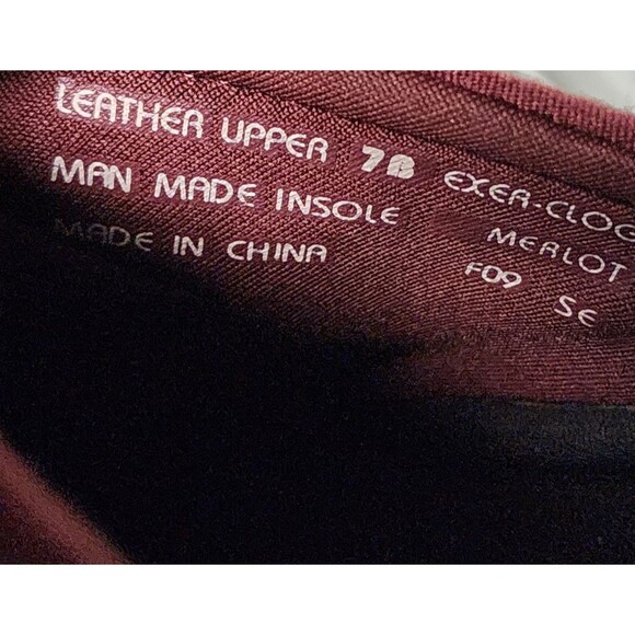 Earth Shoe Exer-Clog Leather Merlot Size 7B - Picture 7 of 7